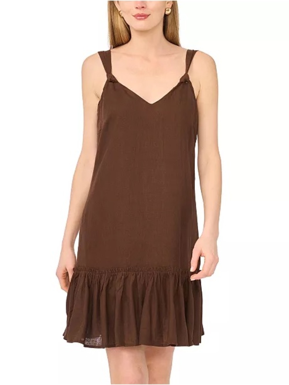 1.STATE Cappuccino Drop Waist Linen Blend Dress – Size Small – NWT 🤎